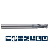 G-UP210-RH2 2 Flute Corner Radius Long Shank Coated Endmills - Big-tools Industrial Supply Tools for Metal Cutting